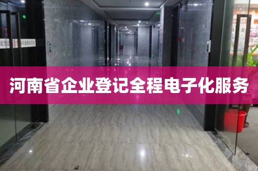 河南省企业登记全程电子化服务